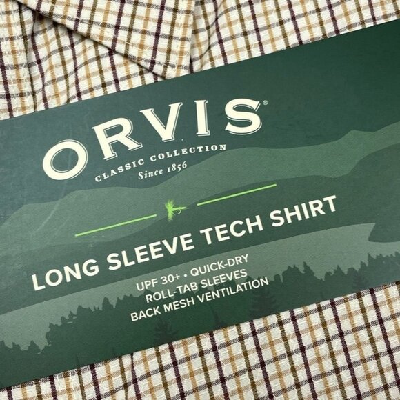 Orvis Mens Long Sleeve Tech Shirt XXL UPF 30+ Quick Dry Roll-Tab Sleeves a0383 - Picture 3 of 7